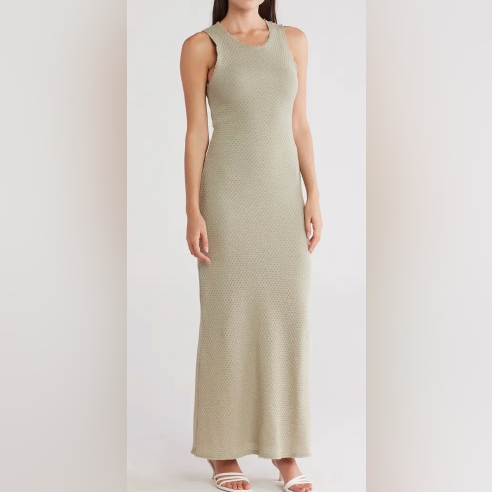 Carine Texture Knit Maxi Dress in Moss NWT